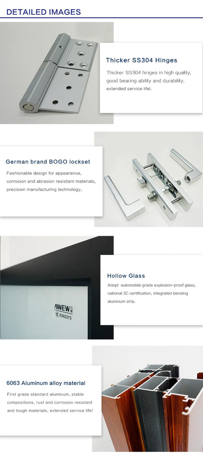 Alwew design china aluminum toilet bathroom kitchen decoration อลูมิเนียม glass swing door