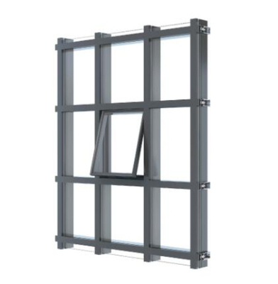2.0mm Thick Aluminium Curtain Walls Exposed Hidden Frame Glass Curtain Wall System