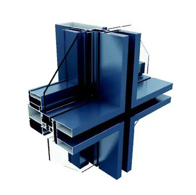 6063 Aluminum Curtain Walls Soundproof Exposed Frame Thermal Insulation