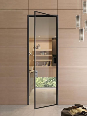 Narrow Side Aluminum Casement French Doors Black Anodized 1.5mm Thickness