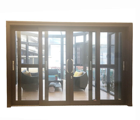 Residential 4 Panel Aluminum Sliding Door Anodised Low E Glazed 2.0mm Thickness