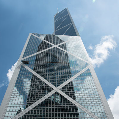 Frameless Aluminum Curtain Walls Sealed Insulation Frosted Glass