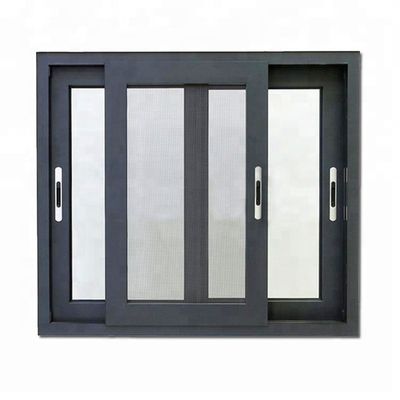 OEM 2 Track Aluminium Sliding Window , Tempered Glass Sliding Window