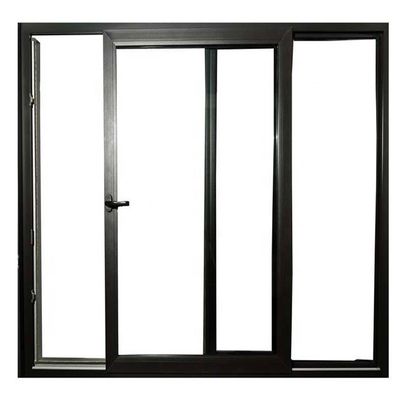 OEM 2 Track Aluminium Sliding Window , Tempered Glass Sliding Window