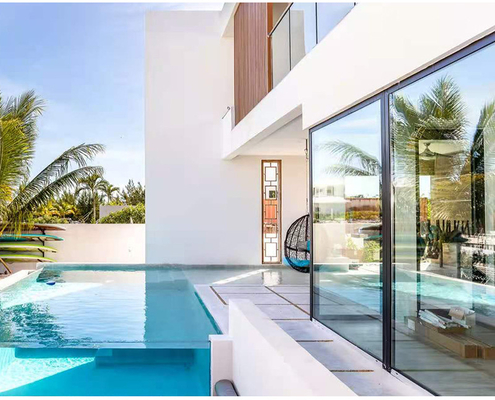 Fireproof Triple Track Sliding Door Exterior Aluminium Glass Patio Doors