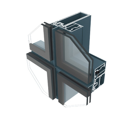 2.0mm Thick Aluminium Curtain Walls Exposed Hidden Frame Glass Curtain Wall System