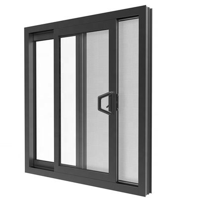OEM 2 Track Aluminium Sliding Window , Tempered Glass Sliding Window
